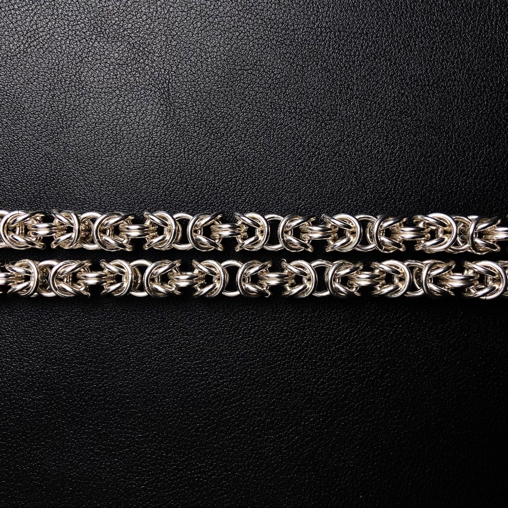 Byzantine Chain Necklace Pure Silver Viking Chain